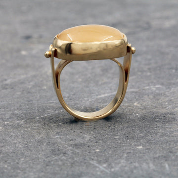 Fashionable 14k Citrine Ring - Vintage Style Jewelry, Hand Made Oval Citrine Solitaire Gold Birthstone Ring, Citrine Jewelry